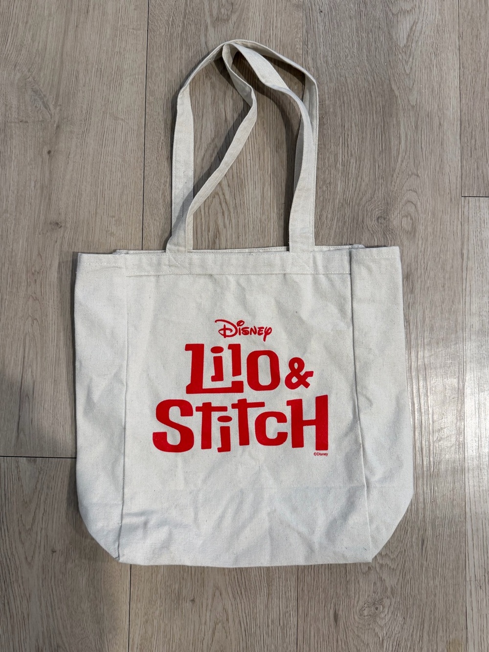 Disney Canvas Tote with Red Lilo & Stitch Logo